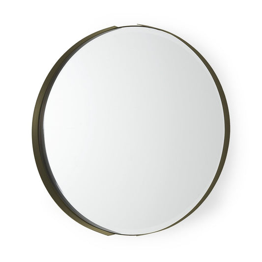 24" Gold Metal Round Framed Accent Mirror HomeRoots