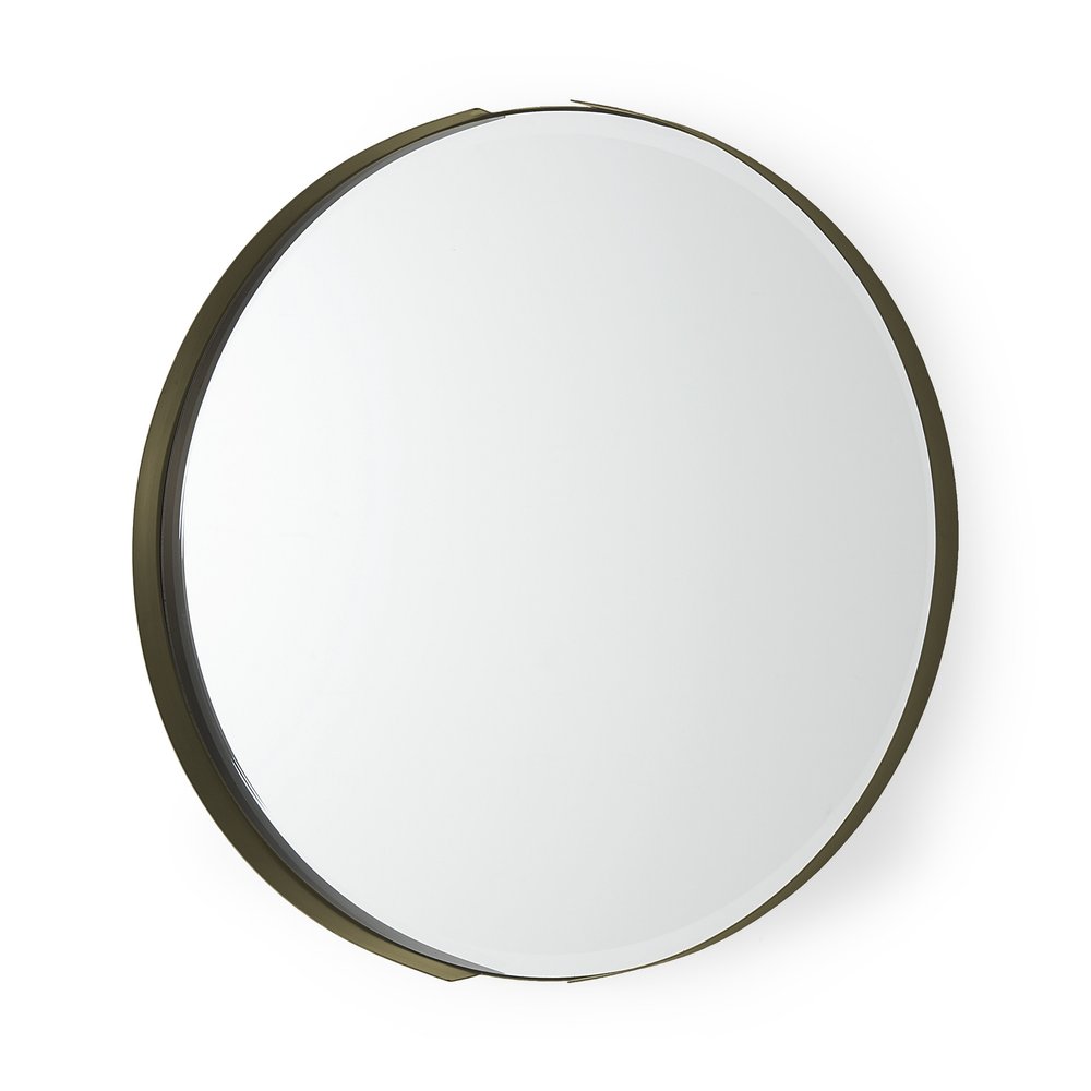 24" Gold Metal Round Framed Accent Mirror HomeRoots
