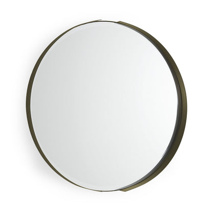 24" Gold Metal Round Framed Accent Mirror HomeRoots