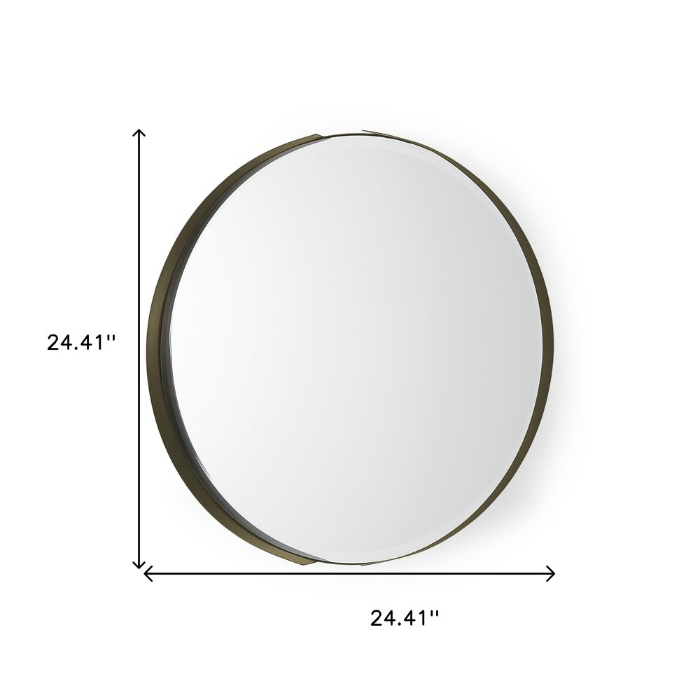 24" Gold Metal Round Framed Accent Mirror HomeRoots