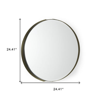 24" Gold Metal Round Framed Accent Mirror HomeRoots