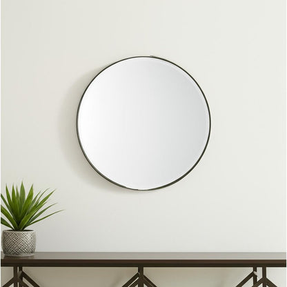 24" Gold Metal Round Framed Accent Mirror HomeRoots
