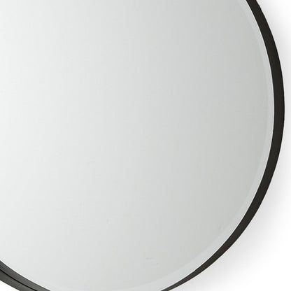24" Black Metal Round Framed Accent Mirror HomeRoots
