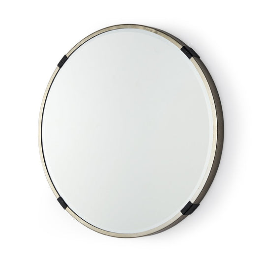 24" Gold And Black Metal Round Framed Accent Mirror HomeRoots