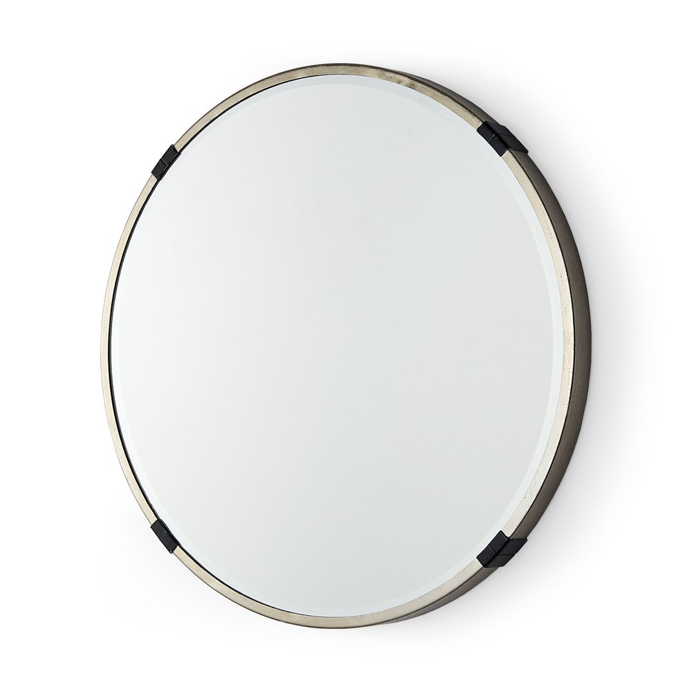 24" Gold And Black Metal Round Framed Accent Mirror HomeRoots