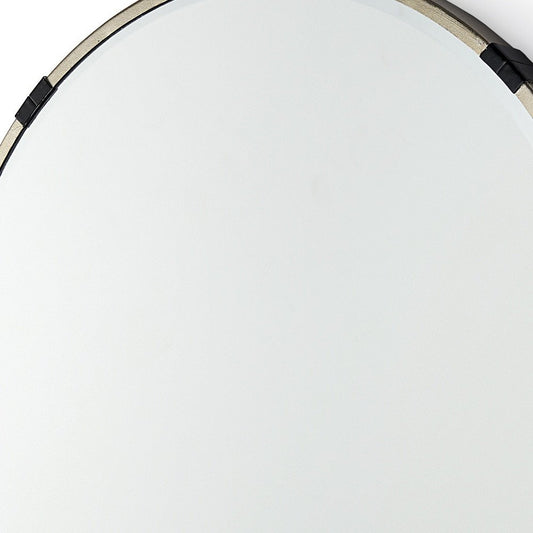 24" Gold And Black Metal Round Framed Accent Mirror HomeRoots