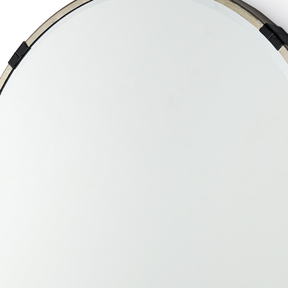 24" Gold And Black Metal Round Framed Accent Mirror HomeRoots