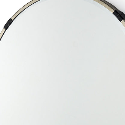 24" Gold And Black Metal Round Framed Accent Mirror HomeRoots