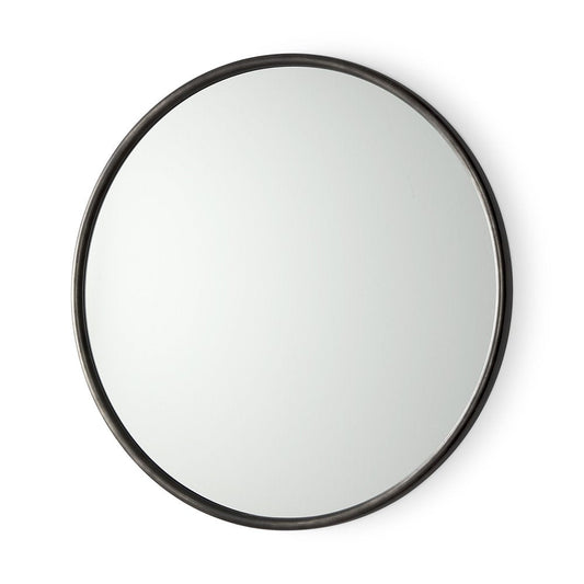36" Black Metal Round Framed Accent Mirror HomeRoots