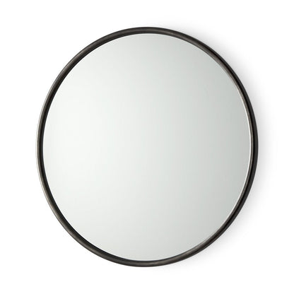 36" Black Metal Round Framed Accent Mirror HomeRoots