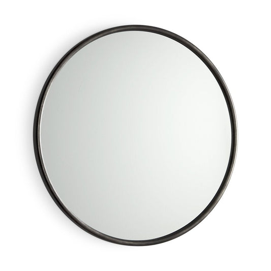 36" Black Metal Round Framed Accent Mirror HomeRoots
