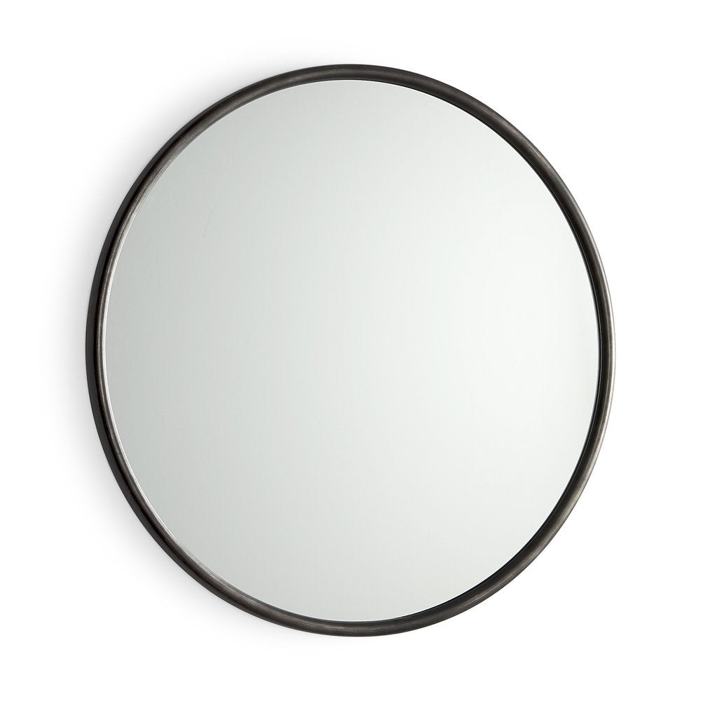 36" Black Metal Round Framed Accent Mirror HomeRoots
