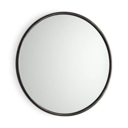 36" Black Metal Round Framed Accent Mirror HomeRoots