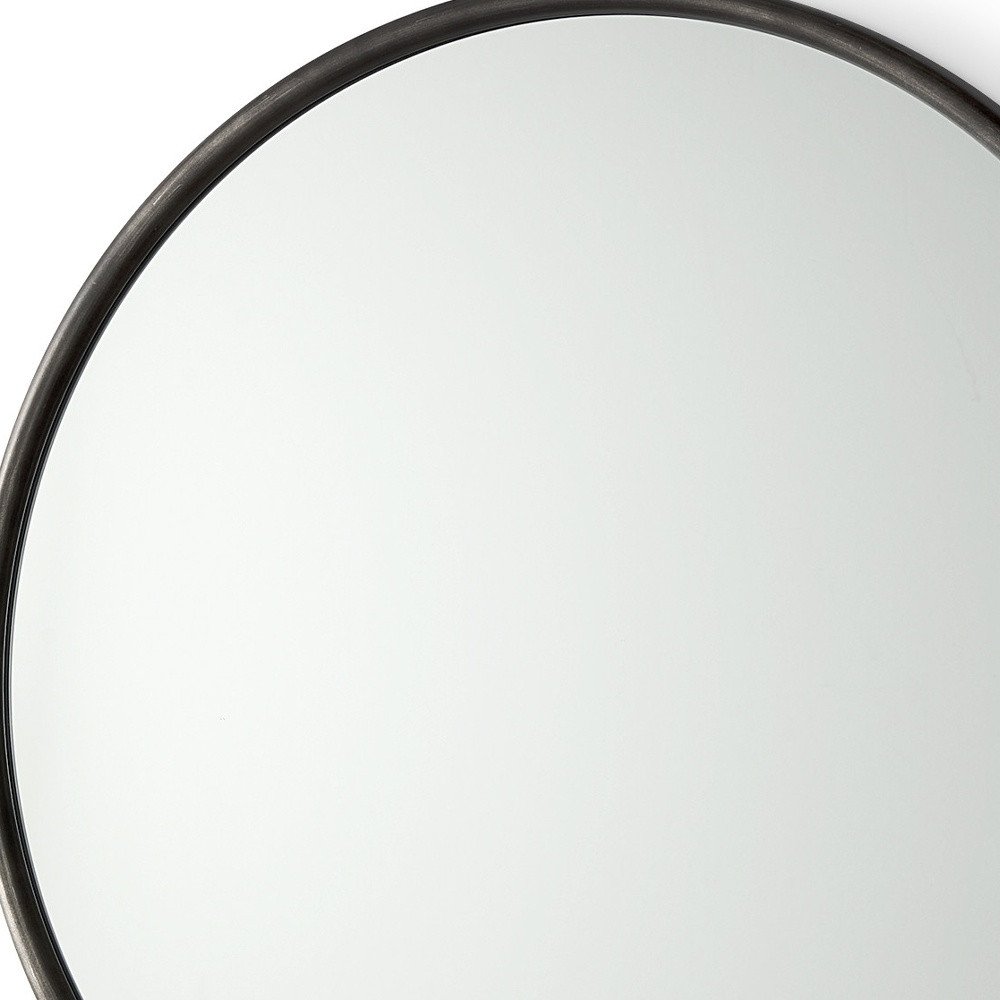 36" Black Metal Round Framed Accent Mirror HomeRoots