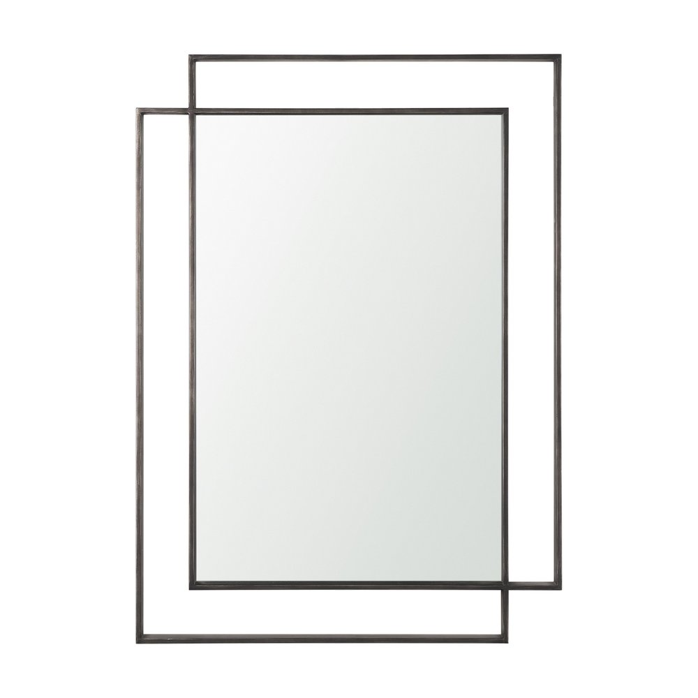 43" Gray Metal Double Frame Accent Mirror HomeRoots