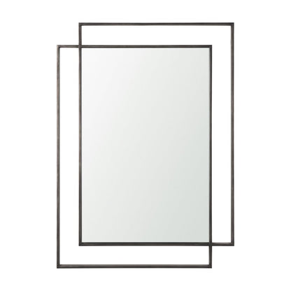 43" Gray Metal Double Frame Accent Mirror HomeRoots