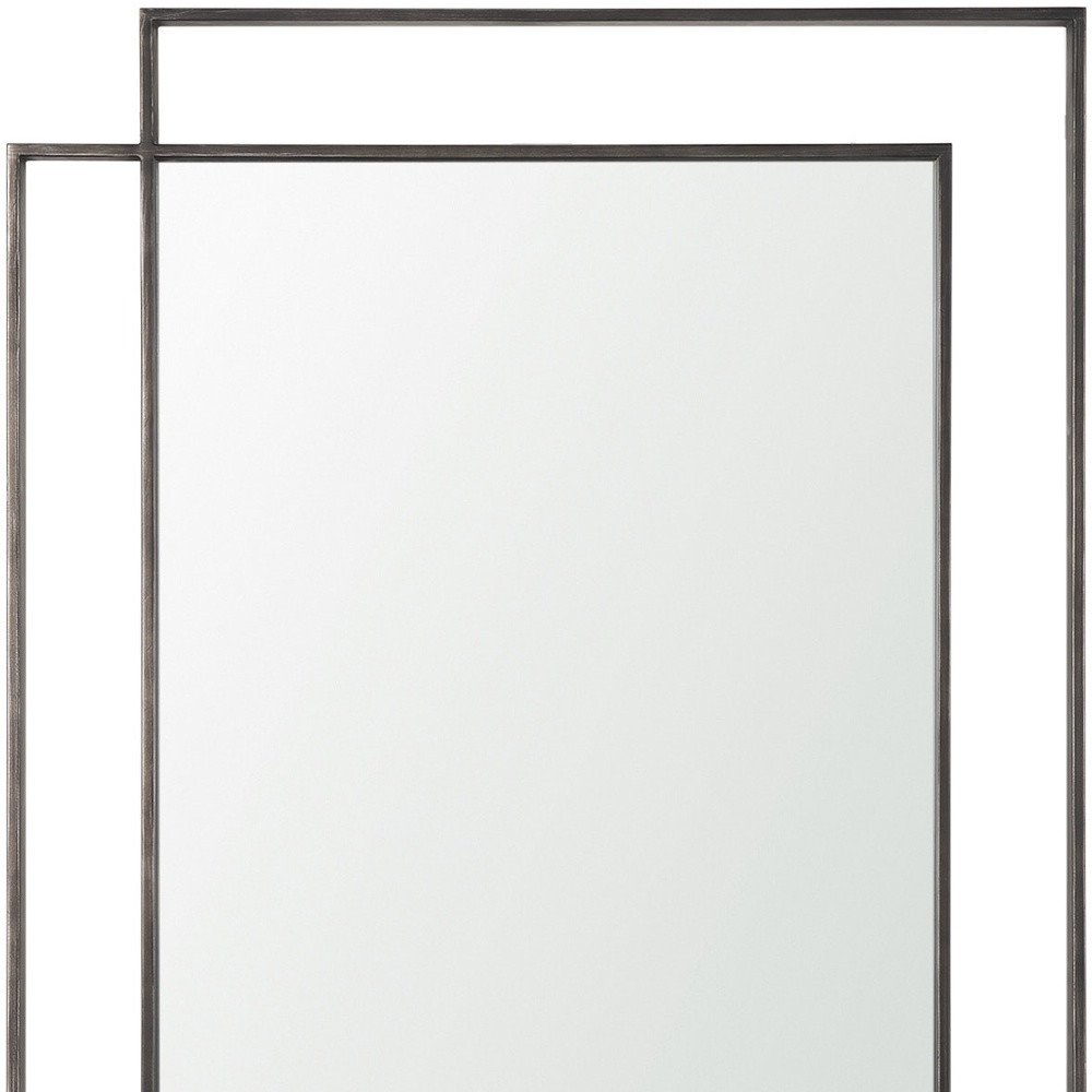 43" Gray Metal Double Frame Accent Mirror HomeRoots
