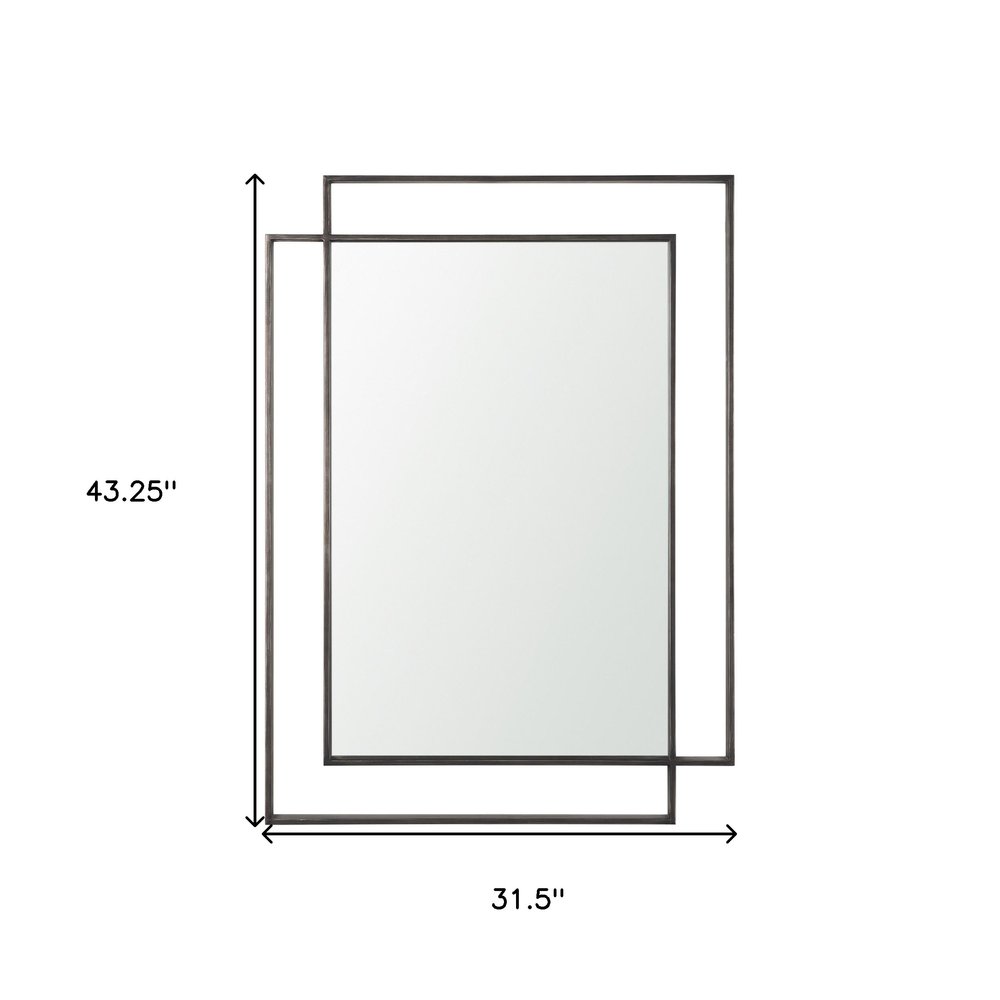 43" Gray Metal Double Frame Accent Mirror HomeRoots