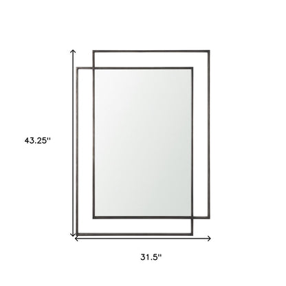 43" Gray Metal Double Frame Accent Mirror HomeRoots