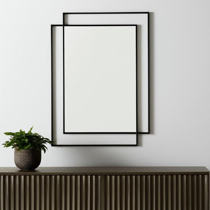 43" Gray Metal Double Frame Accent Mirror HomeRoots