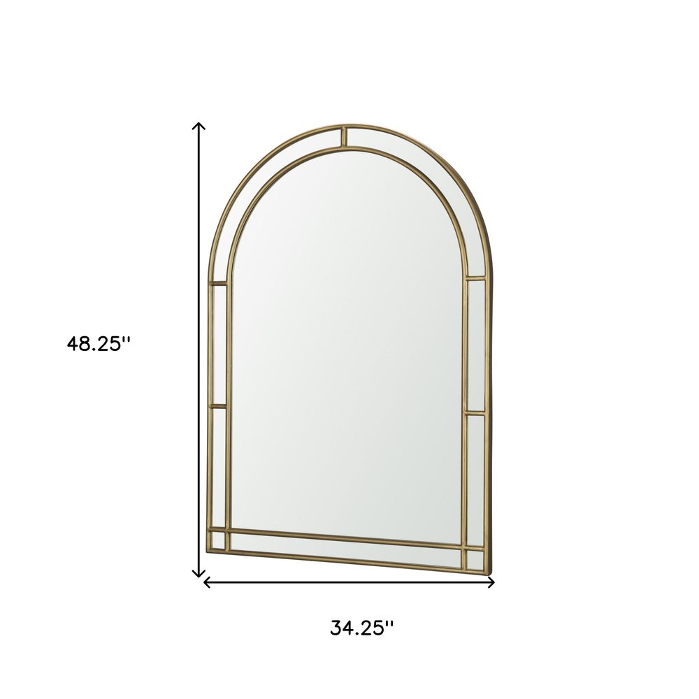48" Gold Metal Double Arch Framed Accent Mirror — view 2