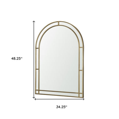 48" Gold Metal Double Arch Framed Accent Mirror