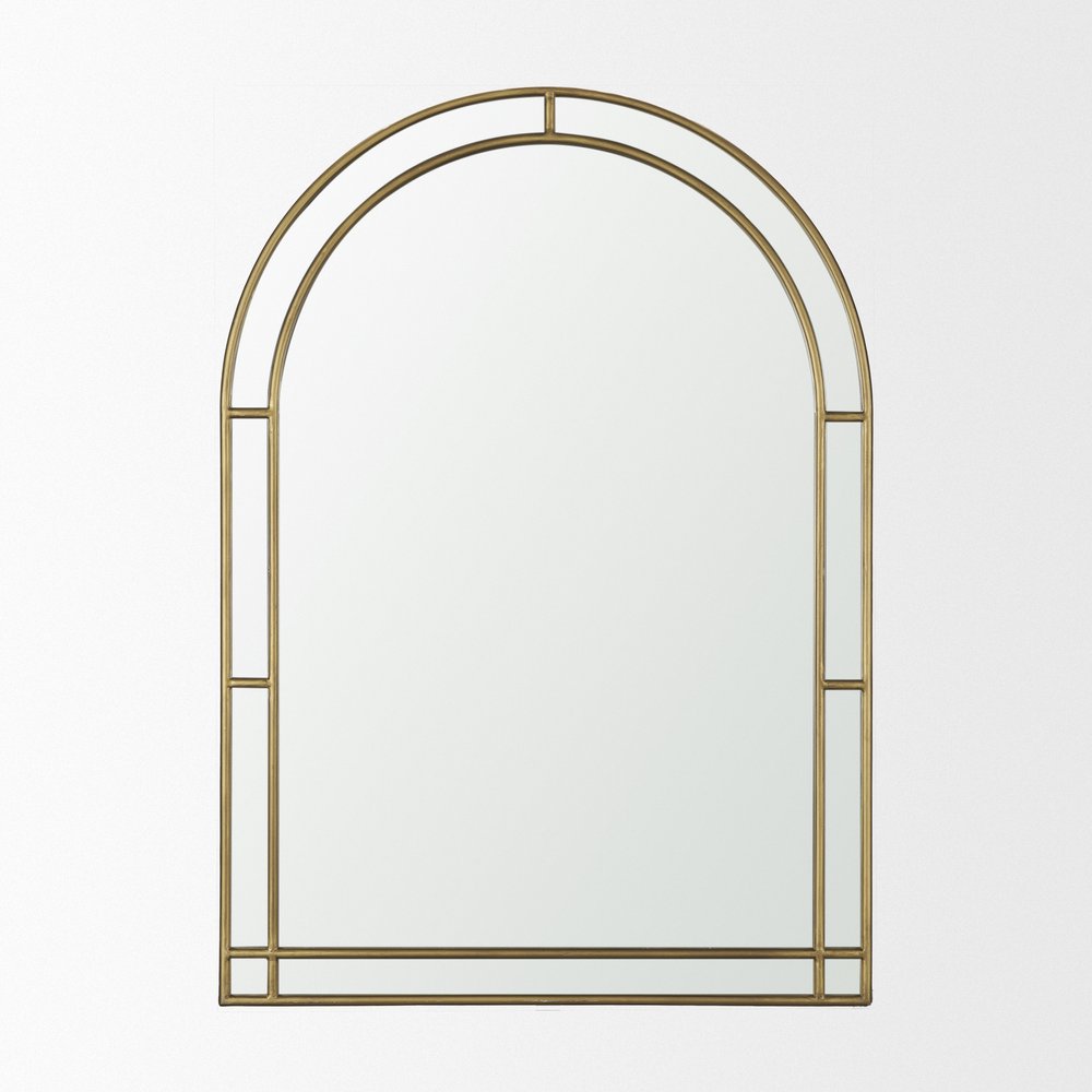 48" Gold Metal Double Arch Framed Accent Mirror — view 5
