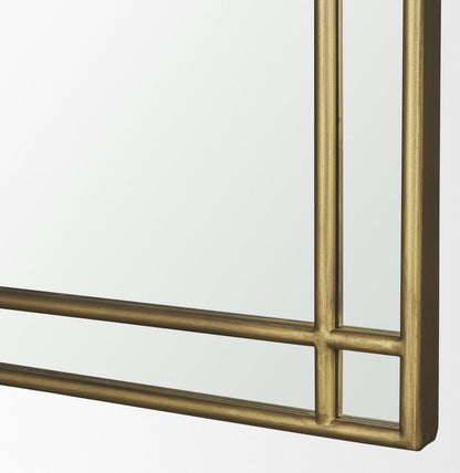 48" Gold Metal Double Arch Framed Accent Mirror
