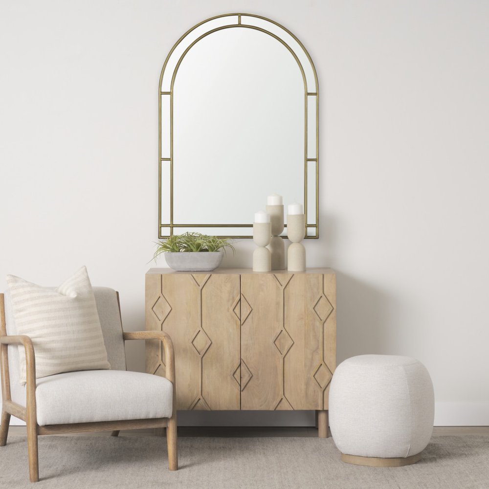 48" Gold Metal Double Arch Framed Accent Mirror — view 7