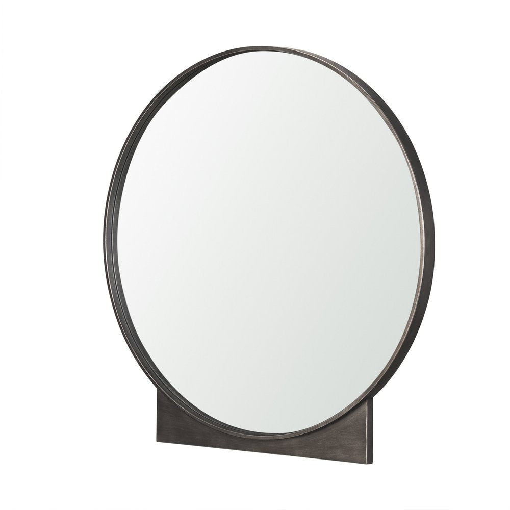 38" Gunmetal Metal Round And Rectangle Framed Accent Mirror HomeRoots