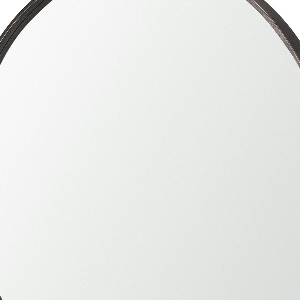 38" Gunmetal Metal Round And Rectangle Framed Accent Mirror HomeRoots