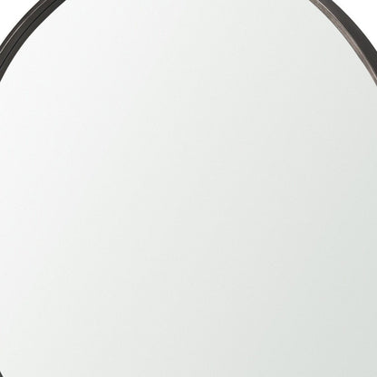 38" Gunmetal Metal Round And Rectangle Framed Accent Mirror HomeRoots