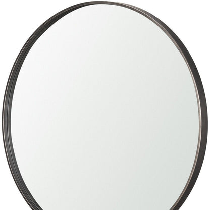 38" Gunmetal Metal Round And Rectangle Framed Accent Mirror HomeRoots
