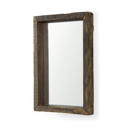 18" Brown Solid Wood Framed Accent Mirror HomeRoots