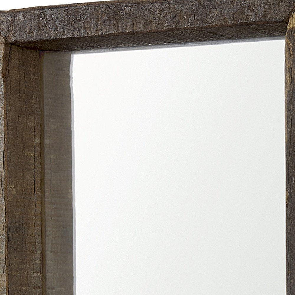 18" Brown Solid Wood Framed Accent Mirror HomeRoots