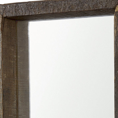 18" Brown Solid Wood Framed Accent Mirror HomeRoots