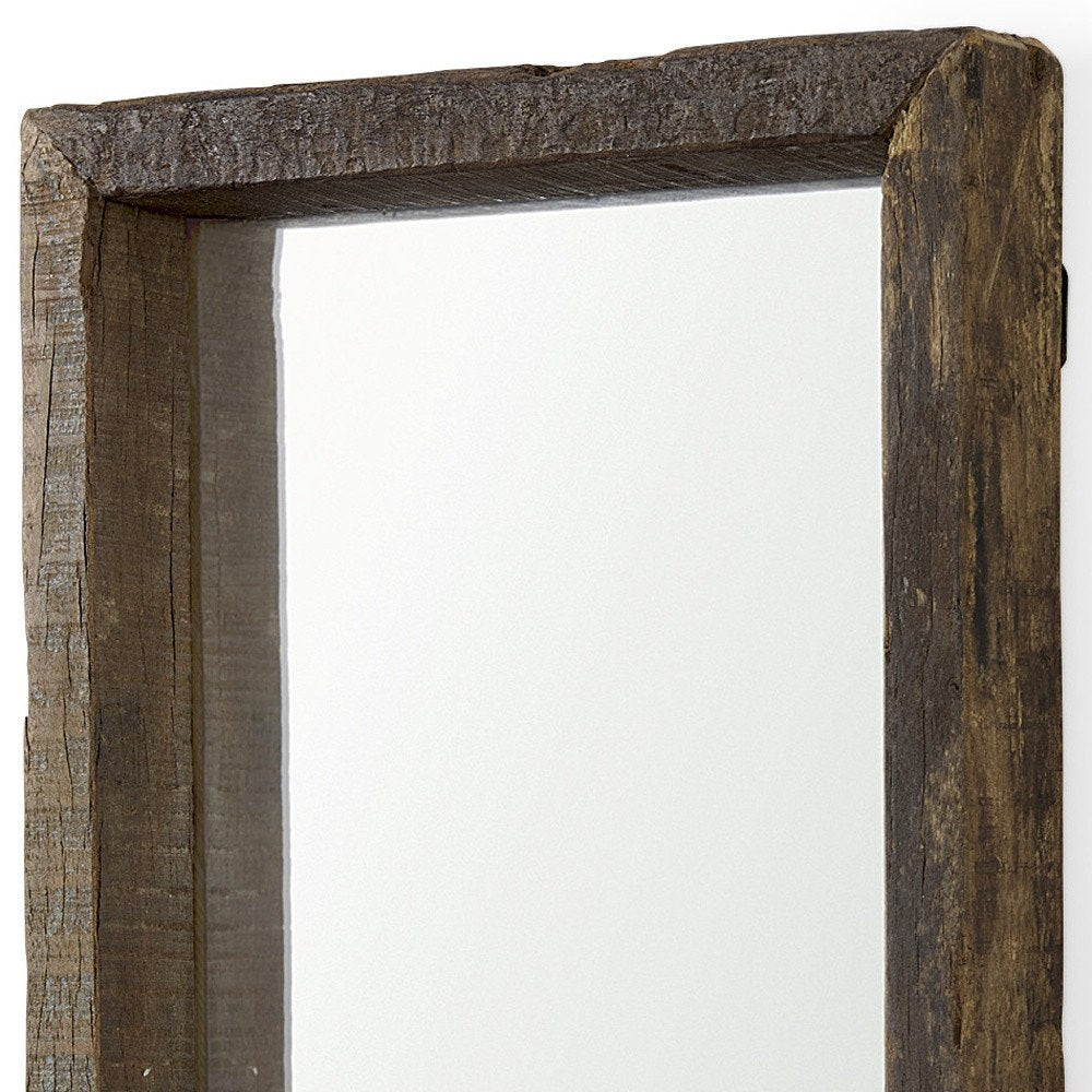 18" Brown Solid Wood Framed Accent Mirror HomeRoots