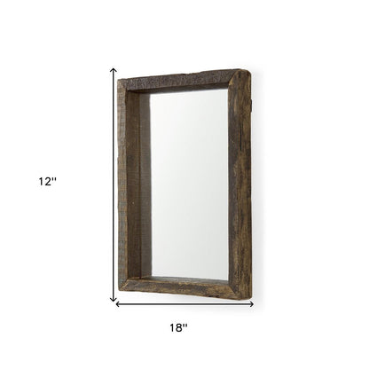 18" Brown Solid Wood Framed Accent Mirror HomeRoots