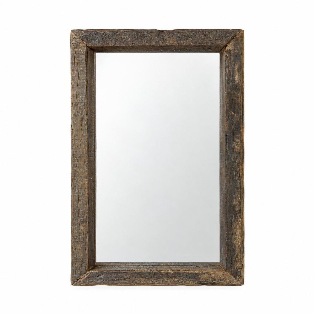 18" Brown Solid Wood Framed Accent Mirror HomeRoots