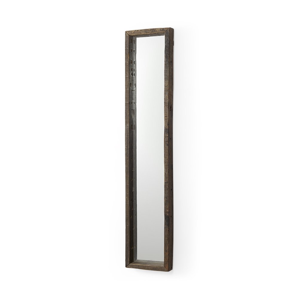 59" Brown Solid Wood Framed Accent Mirror HomeRoots
