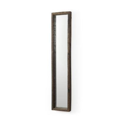 59" Brown Solid Wood Framed Accent Mirror HomeRoots