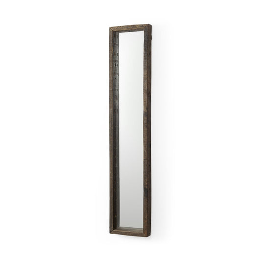 59" Brown Solid Wood Framed Accent Mirror HomeRoots