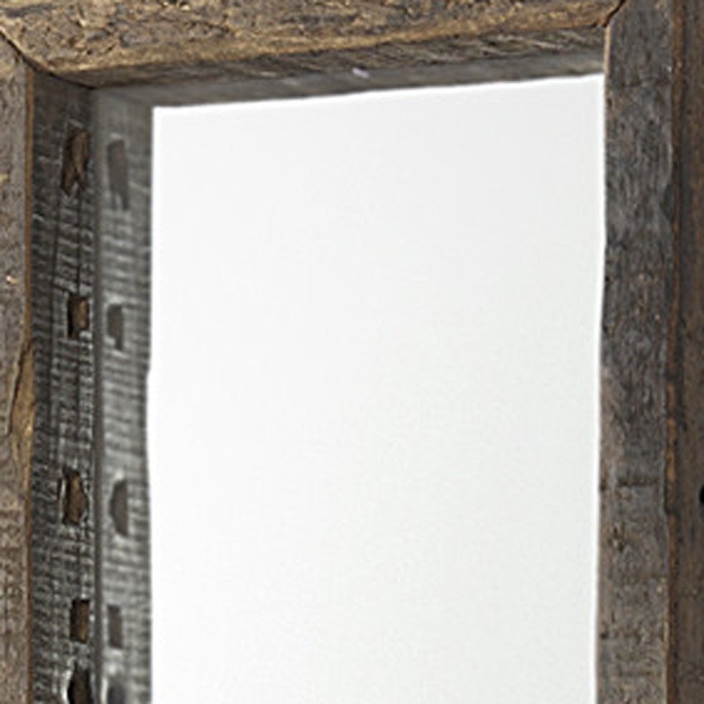 59" Brown Solid Wood Framed Accent Mirror HomeRoots