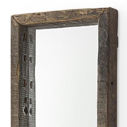 59" Brown Solid Wood Framed Accent Mirror HomeRoots