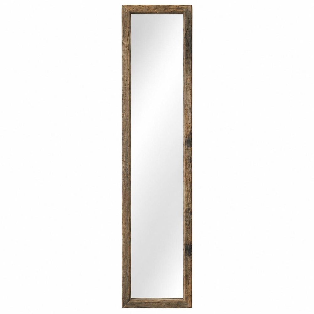 59" Brown Solid Wood Framed Accent Mirror HomeRoots