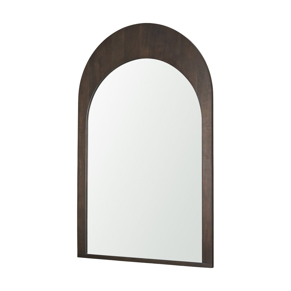 48" Brown Solid Wood Arch Framed Accent Mirror HomeRoots