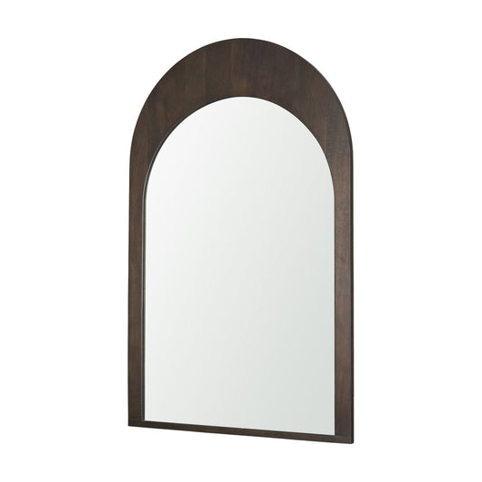 48" Brown Solid Wood Arch Framed Accent Mirror HomeRoots