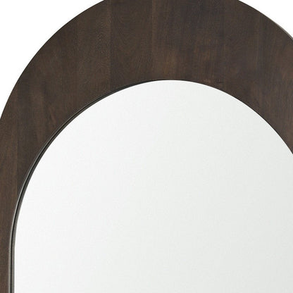 48" Brown Solid Wood Arch Framed Accent Mirror HomeRoots