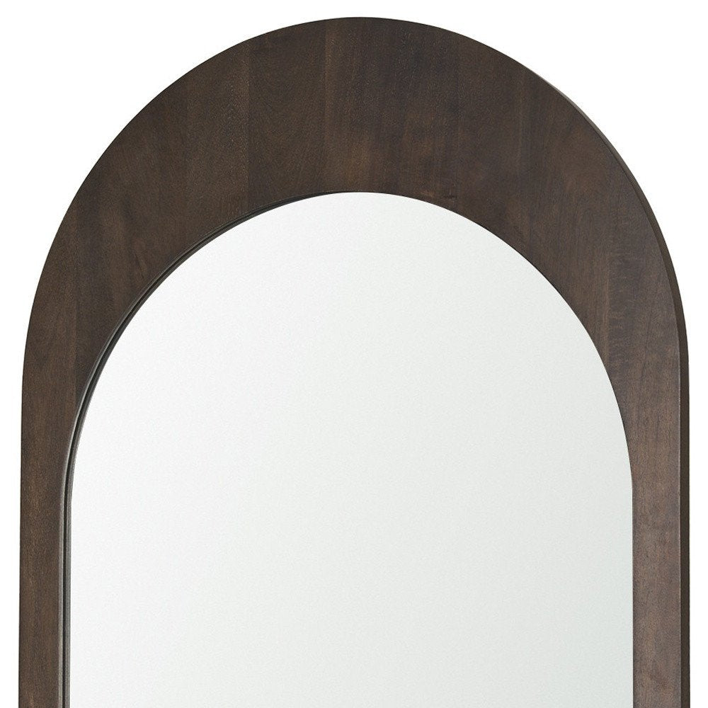 48" Brown Solid Wood Arch Framed Accent Mirror HomeRoots