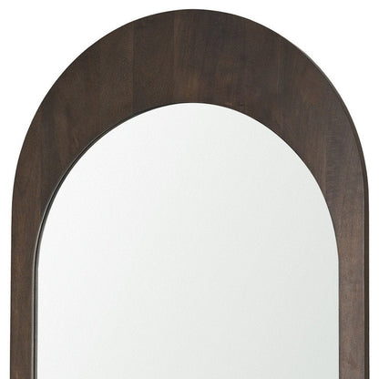 48" Brown Solid Wood Arch Framed Accent Mirror HomeRoots